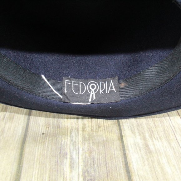 Fedoria by BOLLMAN Blue 100% Wool Felt Fedora Hat - Picture 8 of 10